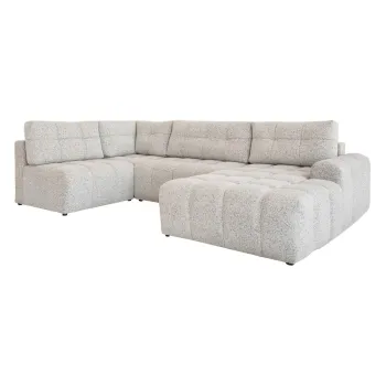 Coltar modular bej extensibil/cu spatiu de depozitare (cu colt pe partea dreapta) Lulu - Miuform imagine