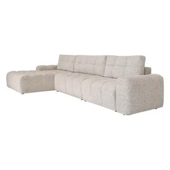 Coltar modular bej extensibil/cu spatiu de depozitare (cu colt pe partea dreapta) Lulu - Miuform imagine