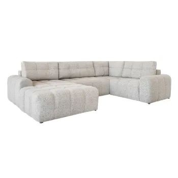 Coltar modular bej extensibil/cu spatiu de depozitare (cu colt pe partea stanga) Lulu - Miuform imagine