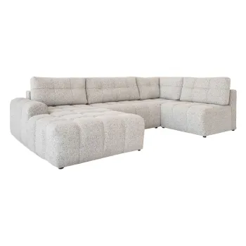 Coltar modular bej extensibil/cu spatiu de depozitare (cu colt pe partea stanga) Lulu - Miuform imagine