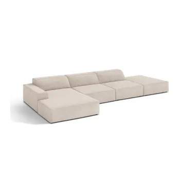 Coltar modular crem (cu colt pe partea dreapta/cu sezlong) Jodie - Micadoni imagine