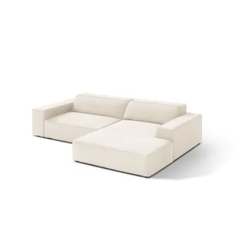 Coltar modular crem cu tapiterie din catifea (cu colt pe partea stanga/cu sezlong) Jodie - Micadoni imagine