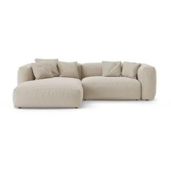 Coltar modular crem extensibil (cu colt pe partea dreapta/cu sezlong) Martina - Micadoni imagine