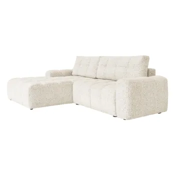 Coltar modular crem extensibil/cu spatiu de depozitare (cu colt pe partea dreapta) Lulu - Miuform imagine