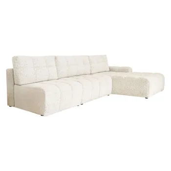 Coltar modular crem extensibil/cu spatiu de depozitare (cu colt pe partea stanga) Lulu - Miuform imagine