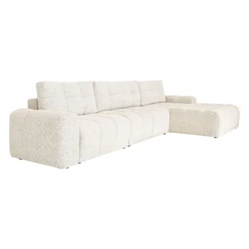 Coltar modular crem extensibil/cu spatiu de depozitare (cu colt pe partea stanga) Lulu - Miuform imagine