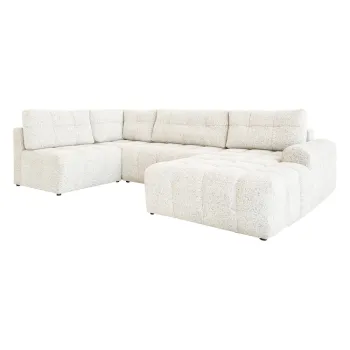 Coltar modular crem extensibil/cu spatiu de depozitare (cu colt pe partea stanga) Lulu - Miuform imagine