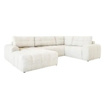 Coltar modular crem extensibil/cu spatiu de depozitare (cu colt pe partea stanga) Lulu - Miuform imagine