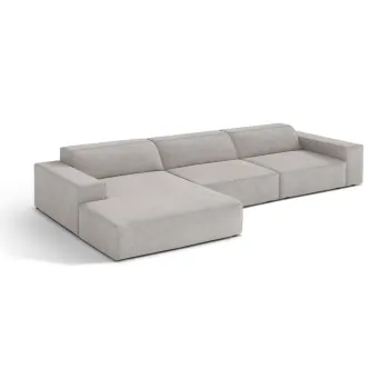 Coltar modular gri deschis (cu colt pe partea dreapta/cu sezlong) Jodie - Micadoni imagine