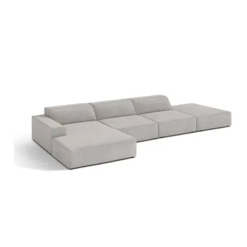 Coltar modular gri deschis (cu colt pe partea dreapta/cu sezlong) Jodie - Micadoni imagine
