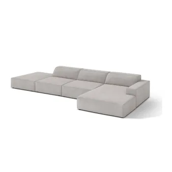 Coltar modular gri deschis (cu colt pe partea stanga/cu sezlong) Jodie - Micadoni imagine
