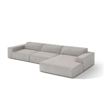 Coltar modular gri deschis (cu colt pe partea stanga/cu sezlong) Jodie - Micadoni imagine