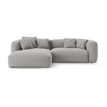 Coltar modular gri extensibil (cu colt pe partea dreapta/cu sezlong) Martina - Micadoni imagine