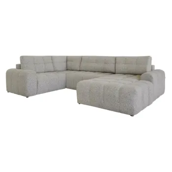 Coltar modular maro deschis extensibil/cu spatiu de depozitare (cu colt pe partea dreapta) Lulu - Miuform imagine