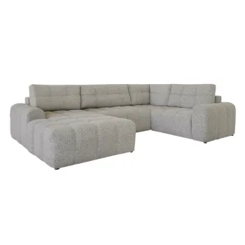 Coltar modular maro deschis extensibil/cu spatiu de depozitare (cu colt pe partea stanga) Lulu - Miuform imagine