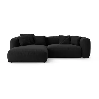 Coltar modular negru extensibil (cu colt pe partea dreapta/cu sezlong) Martina - Micadoni imagine