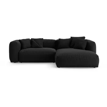 Coltar modular negru extensibil (cu colt pe partea stanga/cu sezlong) Martina - Micadoni imagine