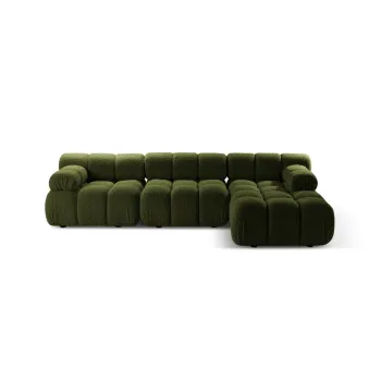 Coltar modular verde cu tapiterie din tesatura boucle (cu colt pe partea stanga ) Bellis - Micadoni Home imagine
