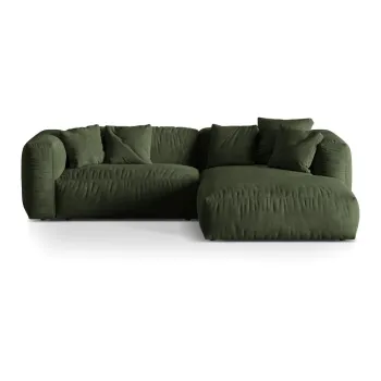 Coltar modular verde cu tapiterie din tesatura boucle (cu colt pe partea stanga ) Martina - Micadoni Home imagine