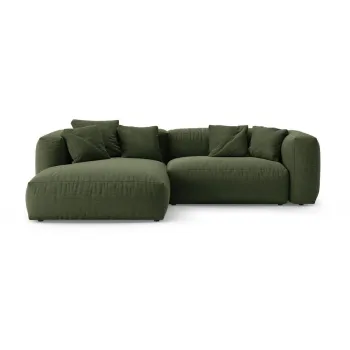 Coltar modular verde extensibil (cu colt pe partea dreapta/cu sezlong) Martina - Micadoni imagine
