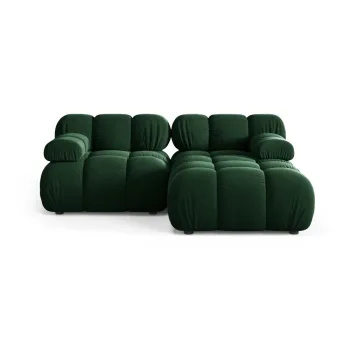 Coltar modular verde inchis cu tapiterie din catifea (cu colt pe partea stanga/cu sezlong) Bellis - Micadoni imagine