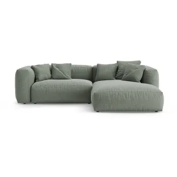 Coltar modular verde prafuit extensibil (cu colt pe partea stanga/cu sezlong) Martina - Micadoni imagine