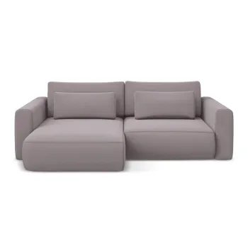 Coltar mov lavanda extensibil/cu spatiu de depozitare cu tapiterie din catifea (cu colt pe partea dreapta/cu sezlong) Kapua - Makamii imagine