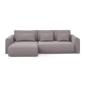 Coltar mov lavanda extensibil/cu spatiu de depozitare cu tapiterie din catifea (cu colt pe partea dreapta/cu sezlong) Kapua - Makamii imagine