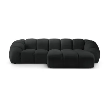 Coltar negru cu tapiterie din catifea Diana - Micadoni Home imagine