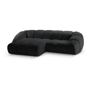 Coltar negru cu tapiterie din catifea Diana - Micadoni Home imagine