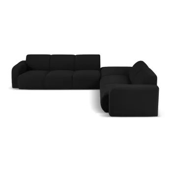 Coltar negru cu tapiterie din stofa boucle (colt stanga) Molino - Micadoni Home imagine