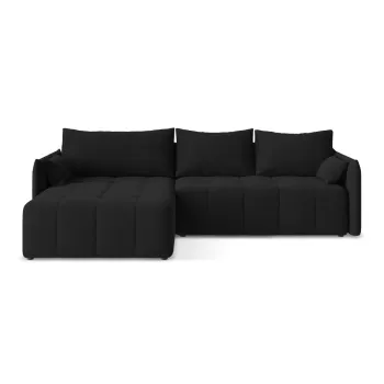 Coltar negru extensibil/cu spatiu de depozitare (cu colt pe partea dreapta/cu sezlong) Moku - Makamii imagine