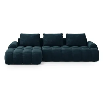 Coltar petrol extensibil/cu spatiu de depozitare cu tapiterie din catifea (cu colt pe partea dreapta/cu sezlong) Linz - Cosmopolitan Design imagine