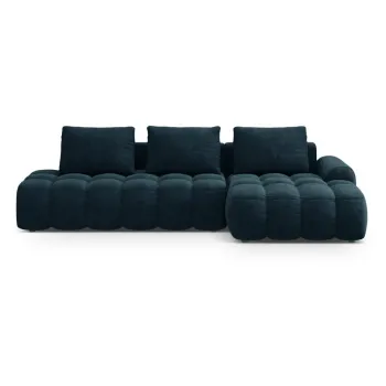 Coltar petrol extensibil/cu spatiu de depozitare cu tapiterie din catifea (cu colt pe partea stanga/cu sezlong) Linz - Cosmopolitan Design imagine