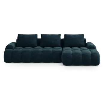 Coltar petrol extensibil/cu spatiu de depozitare cu tapiterie din catifea (cu colt pe partea stanga/cu sezlong) Linz - Cosmopolitan Design imagine