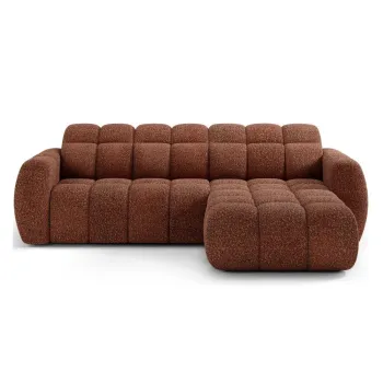 Coltar rosu cu tapiterie din tesatura boucle (cu colt pe partea stanga/cu sezlong) Fanito - ELTAP imagine