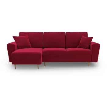 Coltar rosu extensibil, cu spatiu de depozitare cu tapiterie din catifea Kyoto - Cosmopolitan Design imagine