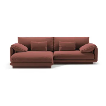 Coltar roz cu tapiterie din tesatura boucle (cu colt pe partea dreapta) Torino - Micadoni Home imagine