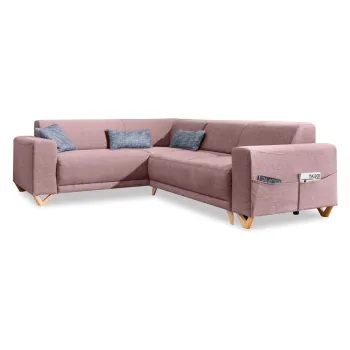 Coltar roz extensibil/cu spatiu de depozitare (cu colt pe partea dreapta/in forma de 