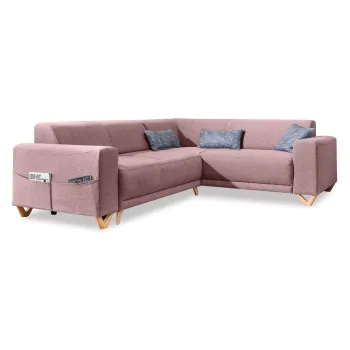 Coltar roz extensibil/cu spatiu de depozitare (cu colt pe partea stanga/in forma de 