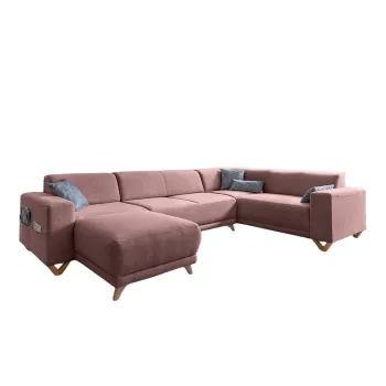 Coltar roz extensibil/cu spatiu de depozitare (cu colt pe partea stanga/in forma de 