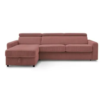 Coltar roz extensibil cu tapiterie din catifea reiata (cu colt variabil) Monaco - Bobochic Paris imagine