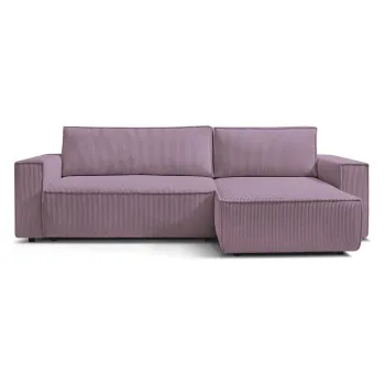 Coltar roz extensibil cu tapiterie din catifea reiata (cu colt variabil) Nihad - Bobochic Paris imagine