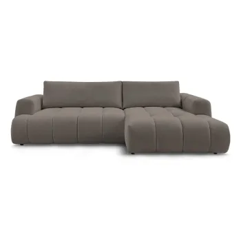 Coltar taupe extensibil/cu spatiu de depozitare (cu colt pe partea stanga/cu sezlong) Fuji - Bobochic Paris imagine