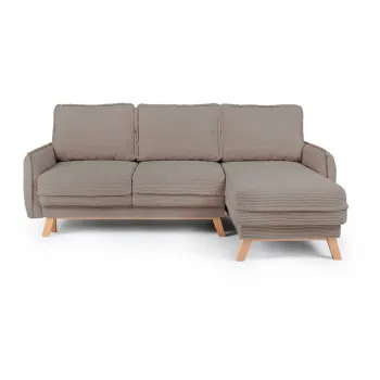Coltar taupe extensibil/cu spatiu de depozitare cu tapiterie din catifea reiata Tori - Bonami Selection imagine