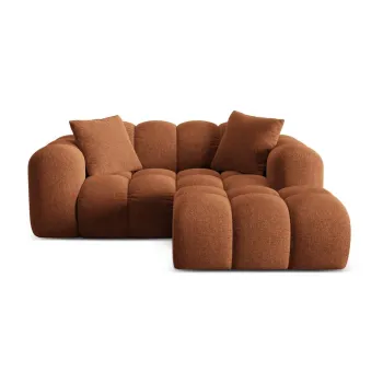 Coltar teracota cu tapiterie din chenille (cu colt pe partea stanga/cu sezlong) Treno - Cosmopolitan Design imagine