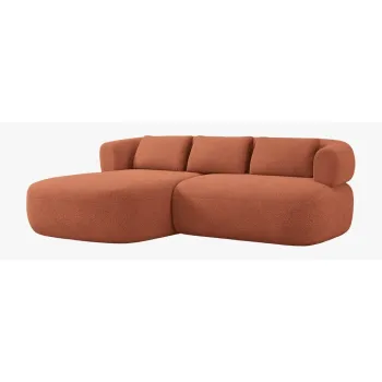Coltar teracota cu tapiterie din tesatura boucle (cu colt pe partea dreapta/cu sezlong) Jenny - Micadoni imagine