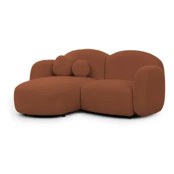 Coltar teracota cu tapiterie din tesatura boucle (cu colt pe partea dreapta/cu sezlong) Orbit - Ropez imagine