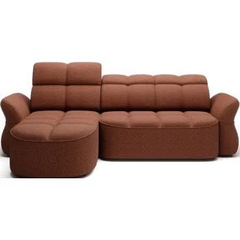 Coltar teracota extensibil/cu spatiu de depozitare cu tapiterie din catifea (cu colt pe partea dreapta/cu sezlong) Beneth - ELTAP imagine