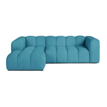 Coltar turcoaz cu tapiterie din catifea (cu colt pe partea dreapta/cu sezlong) Cube - Bonami Selection imagine